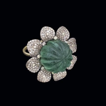 Ring aus Silber und versilbertem Silber mit einem 