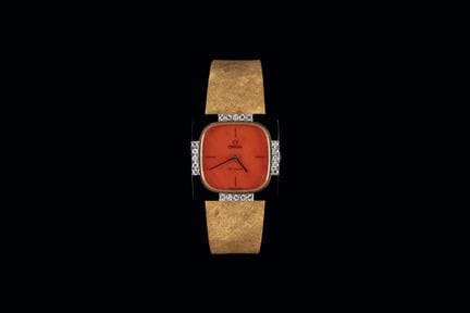 OMEGA-Armbanduhr aus 18 Karat Gelbgold. Zifferblat