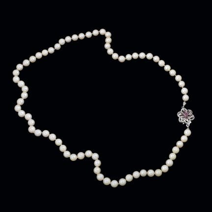 Kette aus Zuchtperlen, Durchmesser 7,5 mm, mit Ver