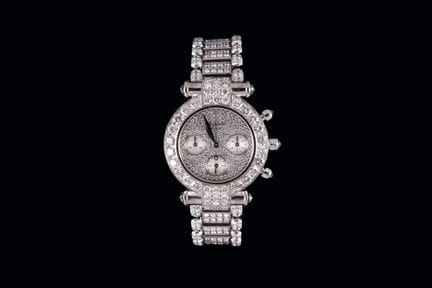 CHOPARD-Damenarmbanduhr aus 18 Karat Weißgold. Zif