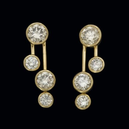 Ohrringe aus 18-karätigem Gelbgold mit Diamanten i