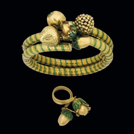 Set aus einem Armband und einem Ring aus 18-karäti