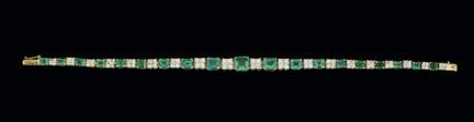 Armband aus 18-karätigem Gelbgold mit 19 intensiv 