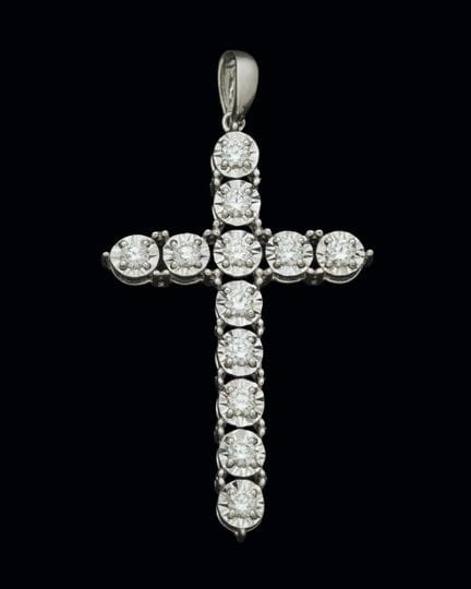 Anhänger aus 18 Karat Weißgold in Form eines Kreuz