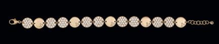 18K rose gold bracelet with circular links set wit