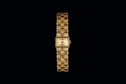OMEGA-Damenarmbanduhr aus 18 Karat Gelbgold. Mecha