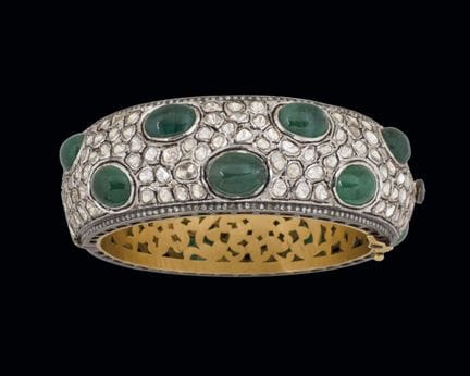 Großes Armband aus Silber und 18-karätigem Gelbgol