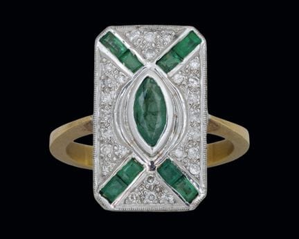 Ring aus 18-karätigem Gelbgold mit Platin-Einlagen