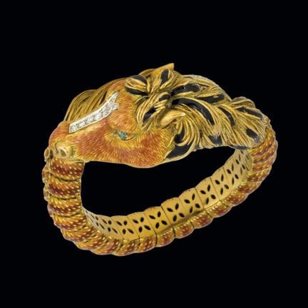 Großes Armband aus 18-karätigem Gelbgold mit der S