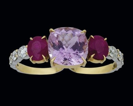 Zweifingerring aus 18-karätigem Weiß- und Gelbgold