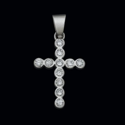 Anhänger aus 18 Karat Weißgold in Form eines Kreuz