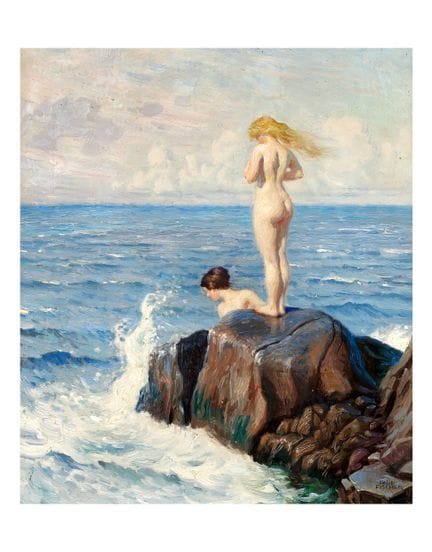 Paul Fischer (1860-1934), (Según) - «Jóvenes bañán