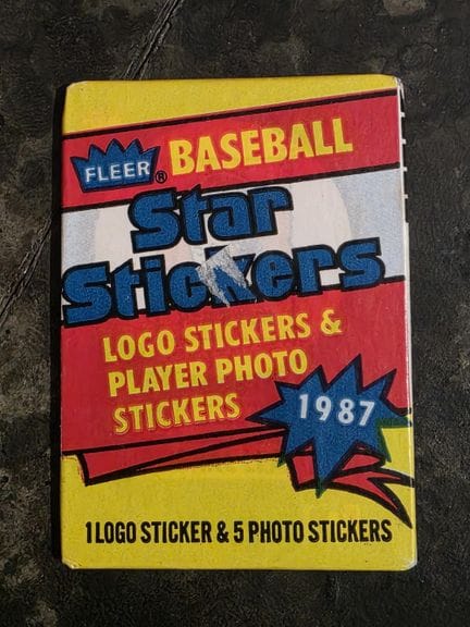 BASEBALL, pack of 5 trading cards + 1 logo sticker