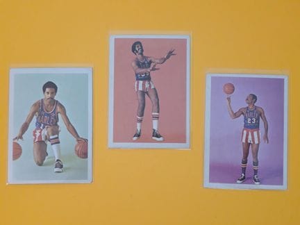 HARLEM GLOBETROTTERS, set of 3 original vintage tr