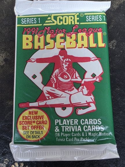 BASEBALL, pack of 16 trading cards + one magic car