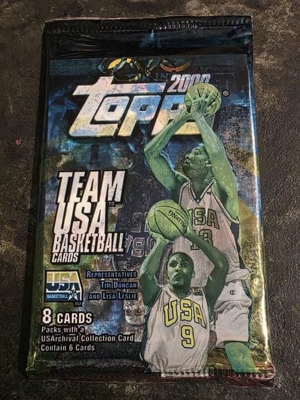 NBA, 8-card pack of trading cards by TOPPS 2000