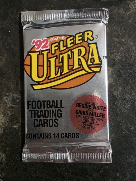 NFL FOOT US, pack of 14 trading cards by FLEER ULT
