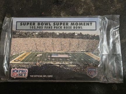 NFL FOOT US，收藏卡包，PRO SET出品的“超级碗精彩瞬间”系列