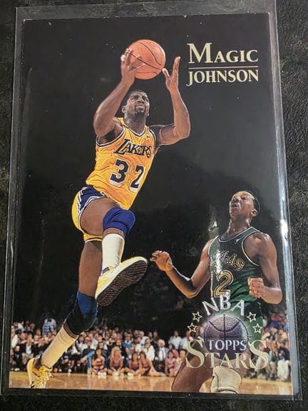 NBA, MAGIC JOHNSON, 1996 TOPPS STARS trading card