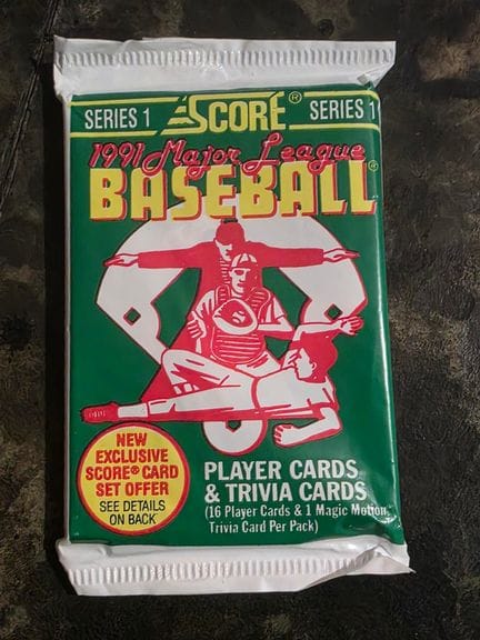 BASEBALL, pack of 16 trading cards + one magic car