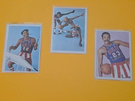 HARLEM GLOBETROTTERS, set of 3 original vintage tr