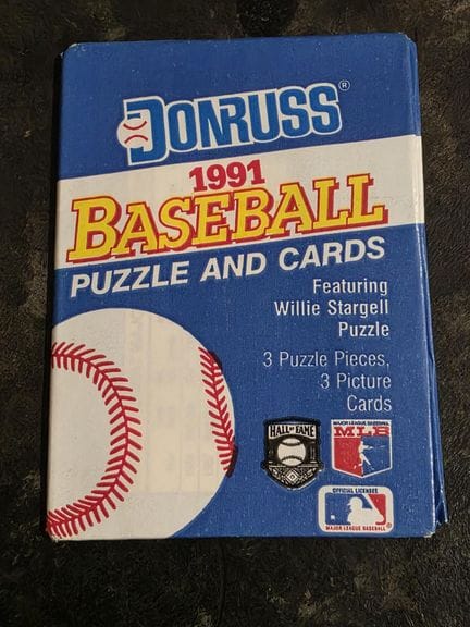 BASEBALL, pack of 3 trading cards + 3 puzzle cards