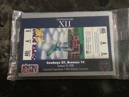 NFL FOOT US, trading card pack, SUPER BOWL XII by 