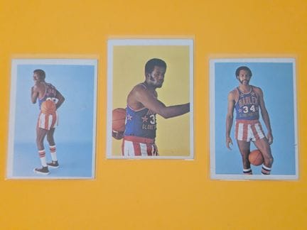 HARLEM GLOBETROTTERS, set of 3 original vintage tr