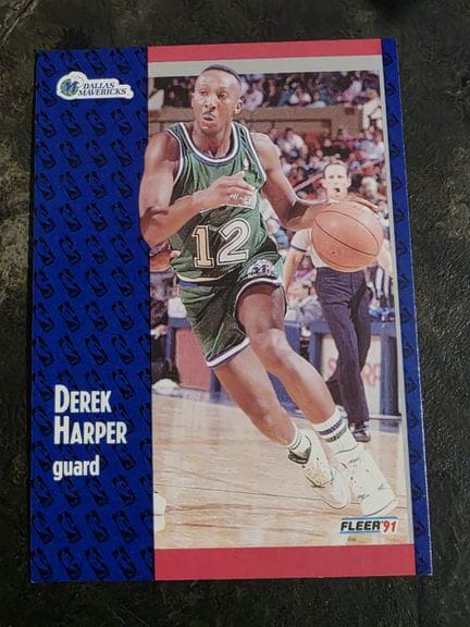 NBA，FLEER公司发行的收藏卡，1991年，德里克·哈珀，编号45