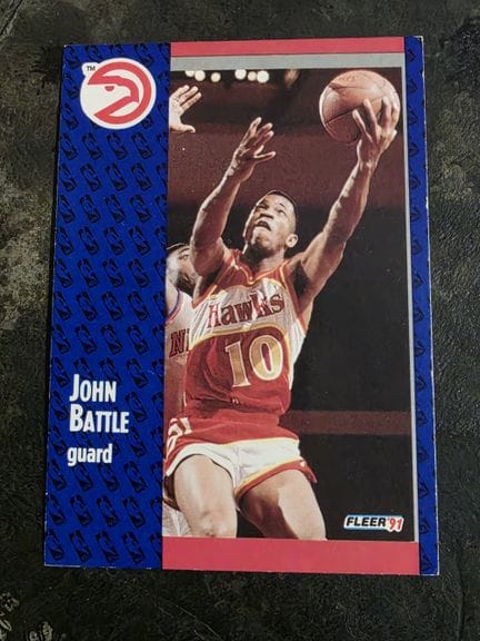NBA, FLEER trading card, 1991, John BATTLE, No. 1
