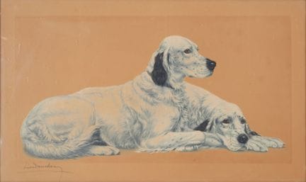 Léon DANCHIN (1887–1938)
"English Setters"
Color e