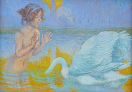 Maurice NEUMONT (1868–1930)
"Leda and the Swan" 
P