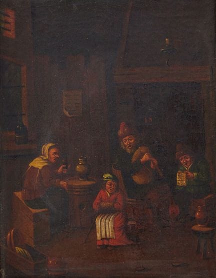 18th CENTURY FLEMISH SCHOOL
"Tavern scene
Canvas
H