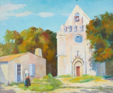 Louis SUIRE (1899-1987)
"Devant l'église, Ile de R