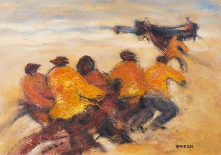 Claude QUIESSE (né en 1938)
"Marins au filet"
Huil