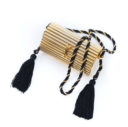 YVES SAINT LAURENT
Gold-tone acetate clutch
Black 