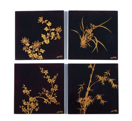 Nguyen Thanh Lê (1919–2003) 
Four panels 
Black la