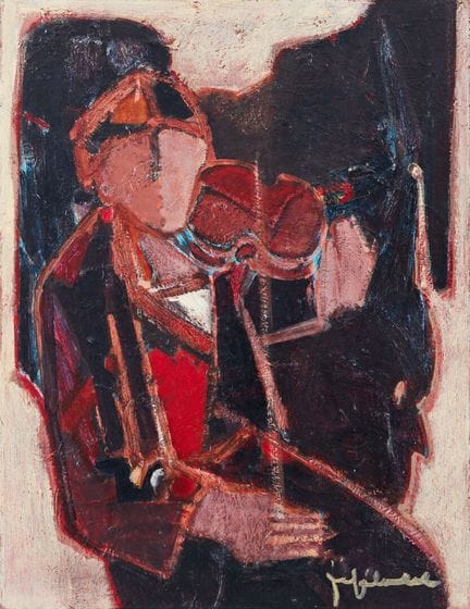 Jef FRIBOULET (1919-2003)
"Le violon rouge"
Huile 
