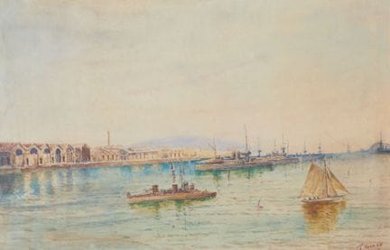 Trophime VÉRANY (1818–1903)
"Warships at Anchor"
W