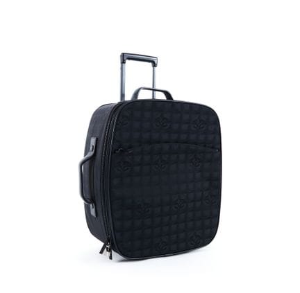 CHANEL
Black damask nylon carry-on suitcase
Black 