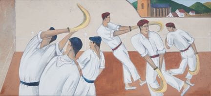 A. OCAÑA (XX secolo)
"Partita di chistera"
Olio su