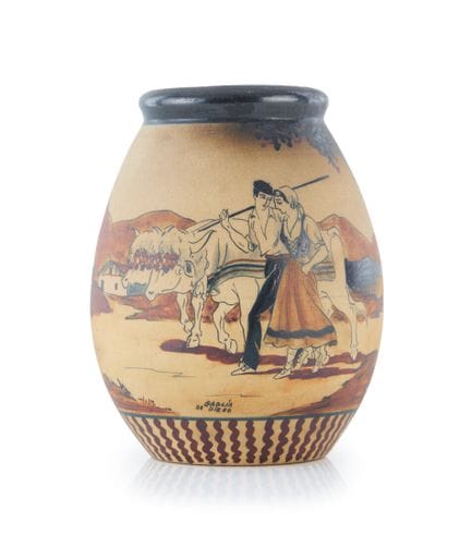 POTERIE DE CIBOURE
Vase
À décor de fermiers basque