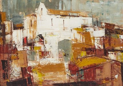 Gaston LARRIEU (1908-1983)
"L'église"
Huile sur pa