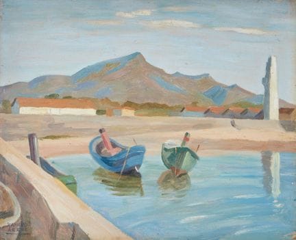 Ramiro ARRUE (1892-1971)
"Navi a vapore nel porto 