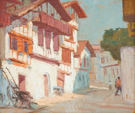 ECOLE BASQUE
"Rue basque"
Huile sur carton contrec