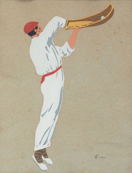 Louis FLOUTIER  (1882-1936)
"Pelotari"
Stencil
Fir