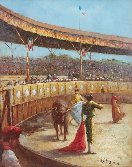 Georges MAURY (1872-1960)
"Les arènes"
Huile sur t