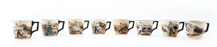 CERAMICA DI CIBOURE
8 tazze 
Con decorazioni raffi