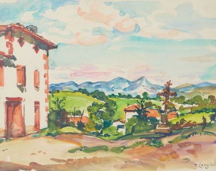 Pierre LANGLADE (1907-1972)
"Campagne basque"
Aqua