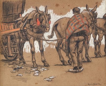 René Maxime CHOQUET (1872-1958)
"Paysan et ses mul